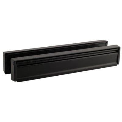 Slimline 12 Inch Letterbox Black