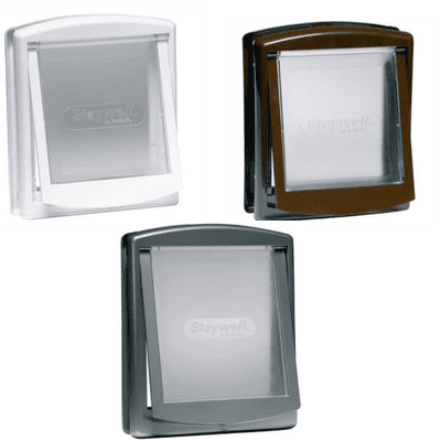 Staywell 2 Way Locking Cat Flap / Pet Flap, White, Brown Or Grey