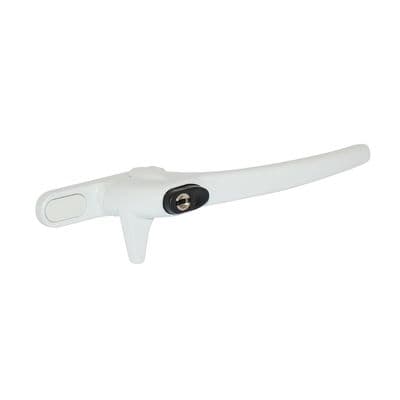 White  Cockspur Window Handle R/H 12mm Nose