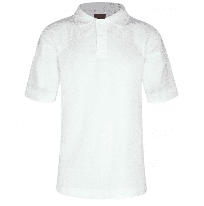Polo Shirt in White with School Logo