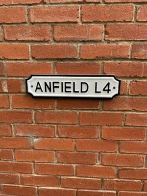 ANFIELD L4 Vintage Style LIVERPOOL Football Road Street Sign SOLID METAL