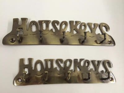 Antique Bronze Effect House Keys 5 Hooks Wall Key Rack Holder 2 Sizes + Screws