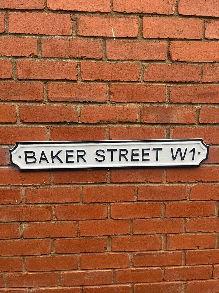 Inga Baker Street W1 City of Westminster - Targa in metallo pesante Londra Sherlock New Metal Street Sign 20,3 x 30,5 cm