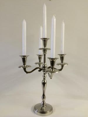 Beautiful Candelabra Shiny Nickel Chrome Finish Wedding Candle Stick Holders R3
