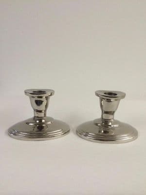 Beautiful Pair Of Classic Shiny Nickel Chrome Finish Candle Stick Holders Az-03