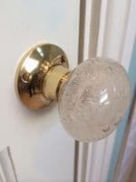 Beautiful Pair Of Large Bubble Glass Mortice Door Knobs Handles,Brass,Vintage, 6 Colours available
