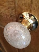 Beautiful Pair Of Large Bubble Glass Mortice Door Knobs Handles,Brass,Vintage, 6 Colours available