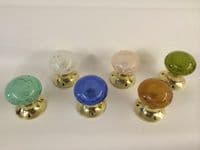 Beautiful Pair Of Large Bubble Glass Mortice Door Knobs Handles,Brass,Vintage, 6 Colours available