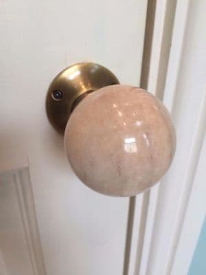 Beautiful Pair Of Large Marble Mortice Door Knobs Handles, Antique Bronze, 7 colours, Vintage