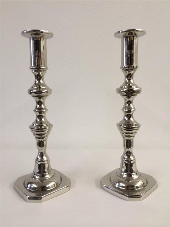Beautiful Pair Or Single Large Nickel Plated Beehive Candle Stick Holder'S Rb-01