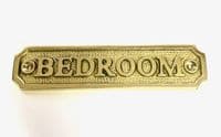 BEDROOM Brass Door Sign, Plain Brass, Antique Bronze or Shiny Nickel
