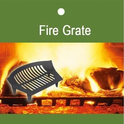 Curved Black Cast Iron Heavy Fire Grate Log Coal / Fireside Hearth Tidy Loop Set