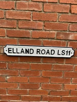 ELLAND ROAD LS11 Vintage Style LEEDS Football Road Street Sign SOLID METAL