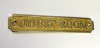 GUEST ROOM  Large Brass Door Sign, Plain Brass, Antique Bronze or Shiny Nickel