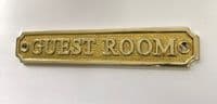 GUEST ROOM  Large Brass Door Sign, Plain Brass, Antique Bronze or Shiny Nickel
