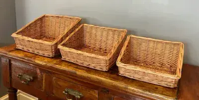 Hamper Bread Display Sloped Full Willow wicker basket Farm Shop Sml Med or Large