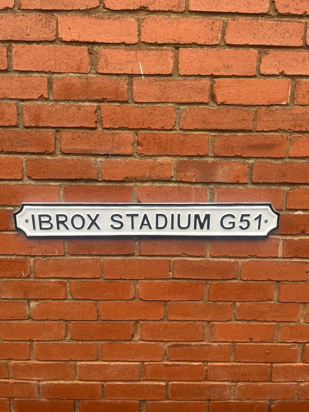 Glasgow Rangers Ibrox Stadium Metal Street Sign – Brand New Football Fan Gift