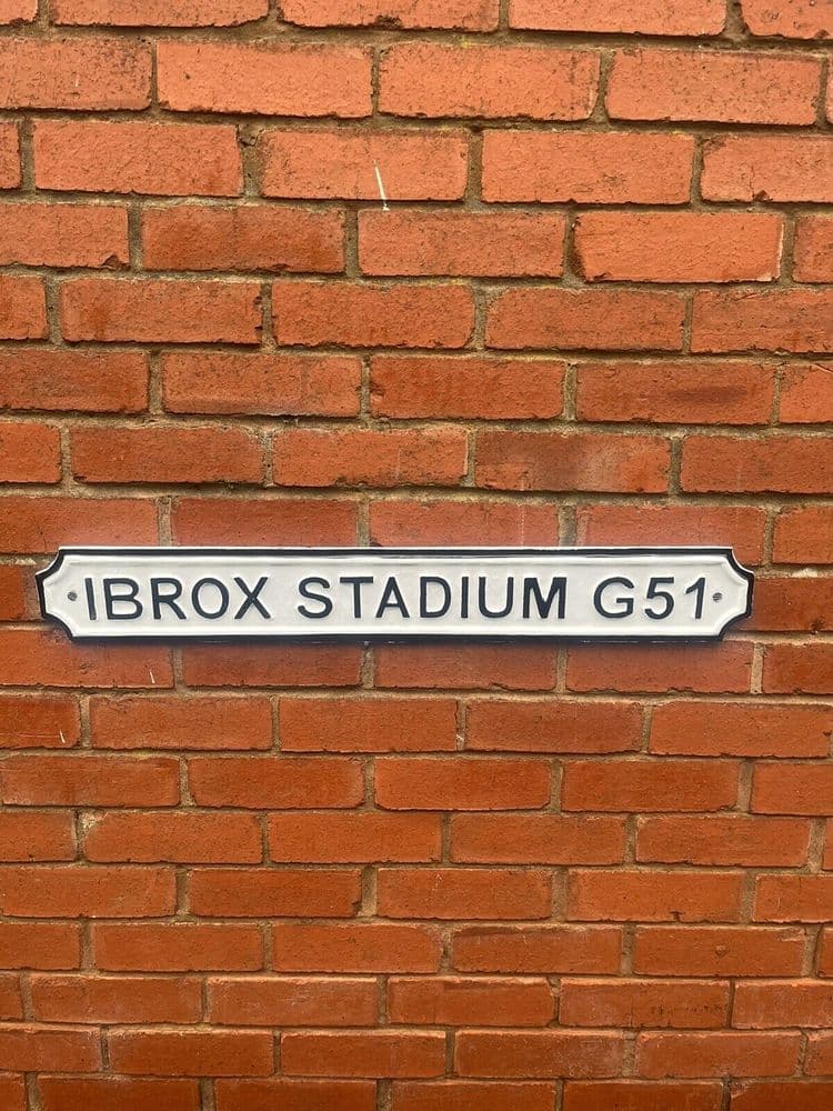 Glasgow Rangers Ibrox Stadium Metal Street Sign – Brand New Football Fan Gift