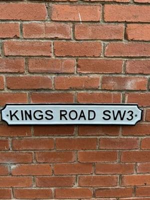 KINGS ROAD SW3 Vintage Style LONDON Road Street Sign SOLID METAL