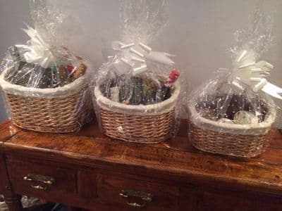 Make Your Own Hamper Kit 3 Sizes Oval Highback Basket Bow & Cellophane Xmas Gift Small Medium Large Xmas cellophane available