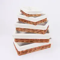 Make Your Own Hamper Kit Lined Willow Wicker Basket 5 sizes + Cellophane & Bow