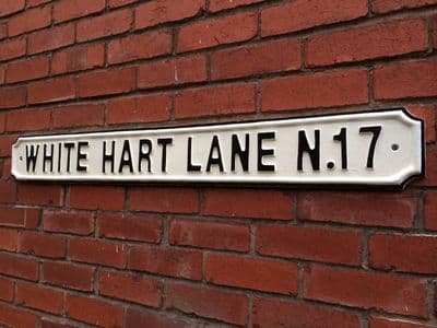 Metal Vintage Old Style Road Sign WHITE HART LANE N17 London Tottenham Street