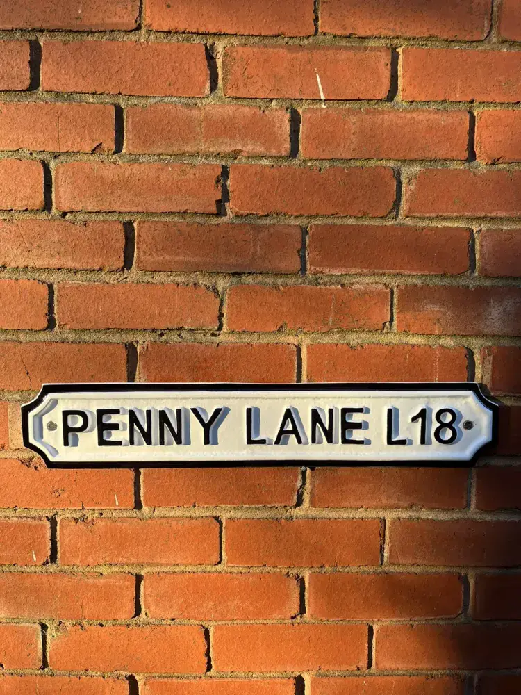 PENNY LANE L18 Vintage Style Road London Street Beatles Sign SOLID METAL