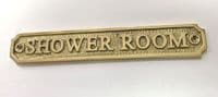 SHOWER ROOM  Large Brass Door Sign, Plain Brass, Antique Bronze or Shiny Nickel