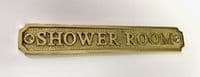 SHOWER ROOM  Large Brass Door Sign, Plain Brass, Antique Bronze or Shiny Nickel