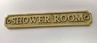 SHOWER ROOM  Large Brass Door Sign, Plain Brass, Antique Bronze or Shiny Nickel