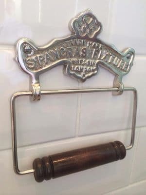 St Pancras Vintage Antique Style Shiny Pewter Brass Toilet Roll Holder Wc Loo Bathroom