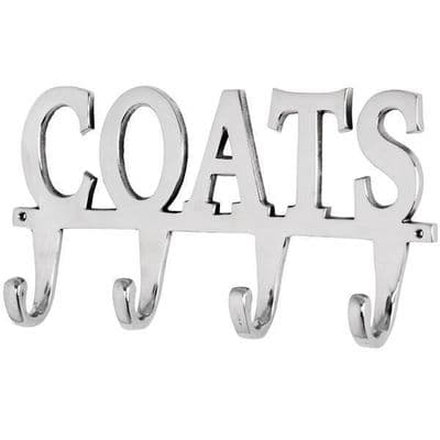 Superb Large Clothes Or Coat 3 & 4 Hooks,Wall Mounted Silver Hanger Rack Holder*