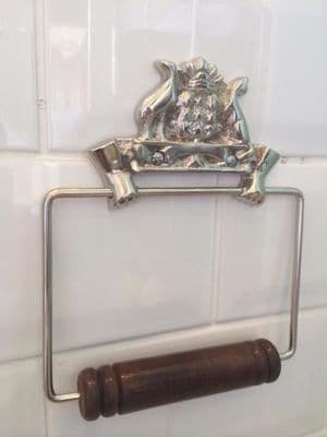 Vintage Australian Antique Style Chrome Brass Toilet Loo Roll Holder Wc Bathroom