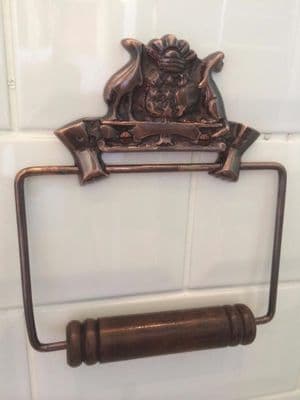 Vintage Australian Copper Antique Style Brass Toilet Loo Roll Holder Wc Bathroom