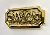 WC   Brass Door Sign, Plain Brass, Antique Bronze or Shiny Nickel