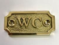 WC   Brass Door Sign, Plain Brass, Antique Bronze or Shiny Nickel