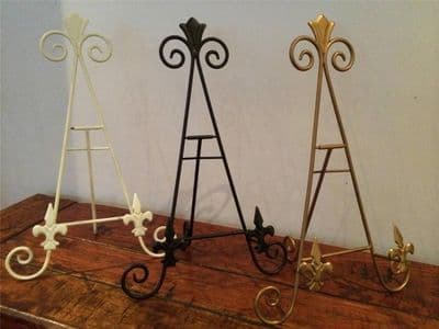 White Gold Silver Black Fleur De Lys 18