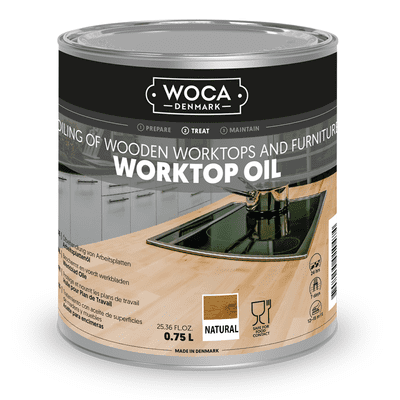 527713A Woca Worktop and  furniture Oil Natural 0.75L