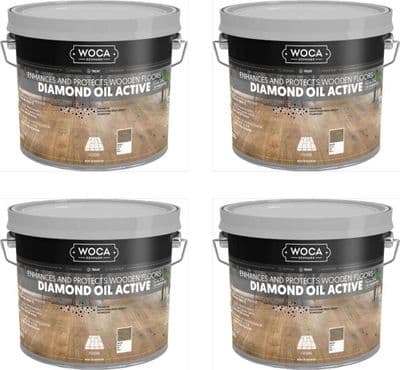 565525A Woca Diamond Oil Active White 10ltr total box of 4 x 2.5L
