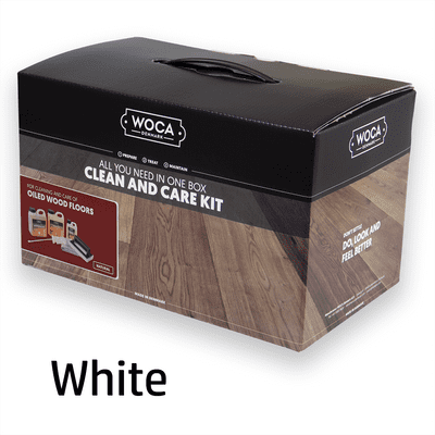 699963UKW from Woca a Clean and Care Box for white Oiled Wood Floor