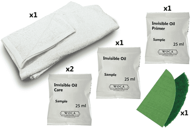 Kit samples, Hybrid oil finish with the Woca Invisible Oil system: DC076