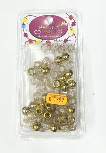 Beauty Collection Hair Beads Glitter Gold
