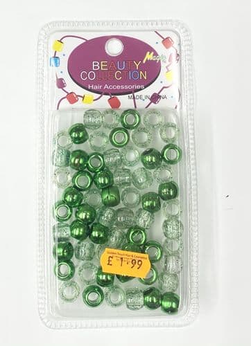 Beauty Collection Hair Beads Glitter Green