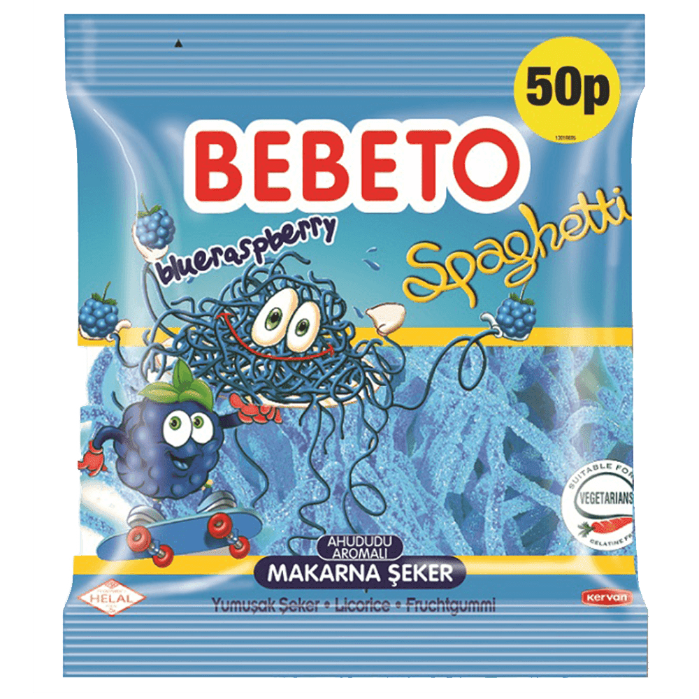 Bebeto Blue Raspberry Spaghetti 80g Packet Turkey