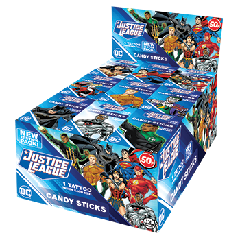 Bobby s Justice League Candy Sticks with Tattoo UK