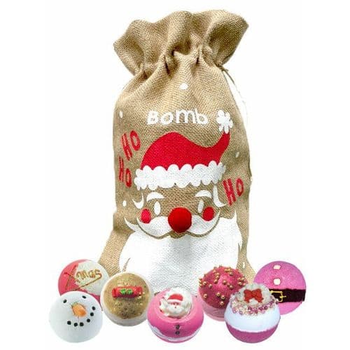 Bomb Cosmetics Luxury Bath & Soap Christmas Ho Ho Ho Santa Hessian Sack Gift Packs Sets