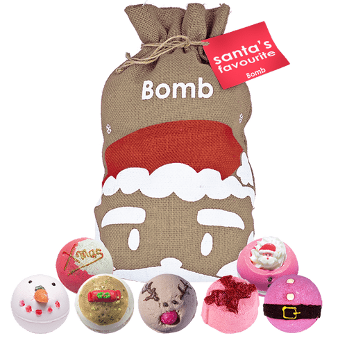 Bomb Cosmetics Luxury Bath & Soap Christmas Santa's Favourite Hessian Sack Gift Packs Sets