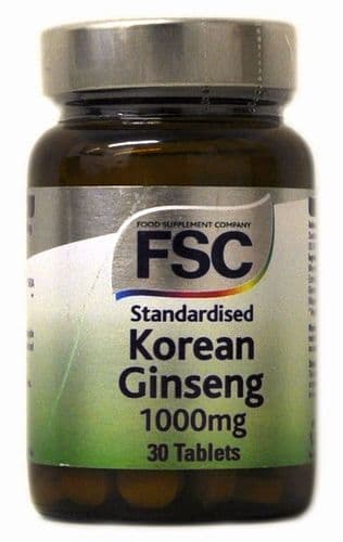 FSC 1000mg Standardised Korean Ginseng 30 Tablets