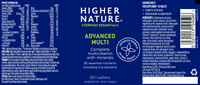 Higher Nature Advanced Multi - Complete Multivitamin with Minerals