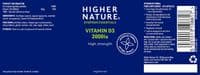 Higher Nature High Strength Vitamin D3 2000iu - 120 Capsules